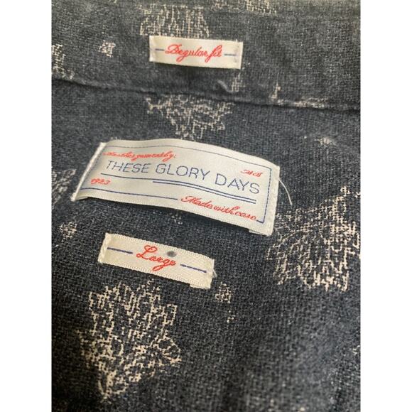 THESE GLORY DAYS Black "ASH" LS Button Down Shirt Heavy Weight Scandinavia Sz L - Picture 9 of 13